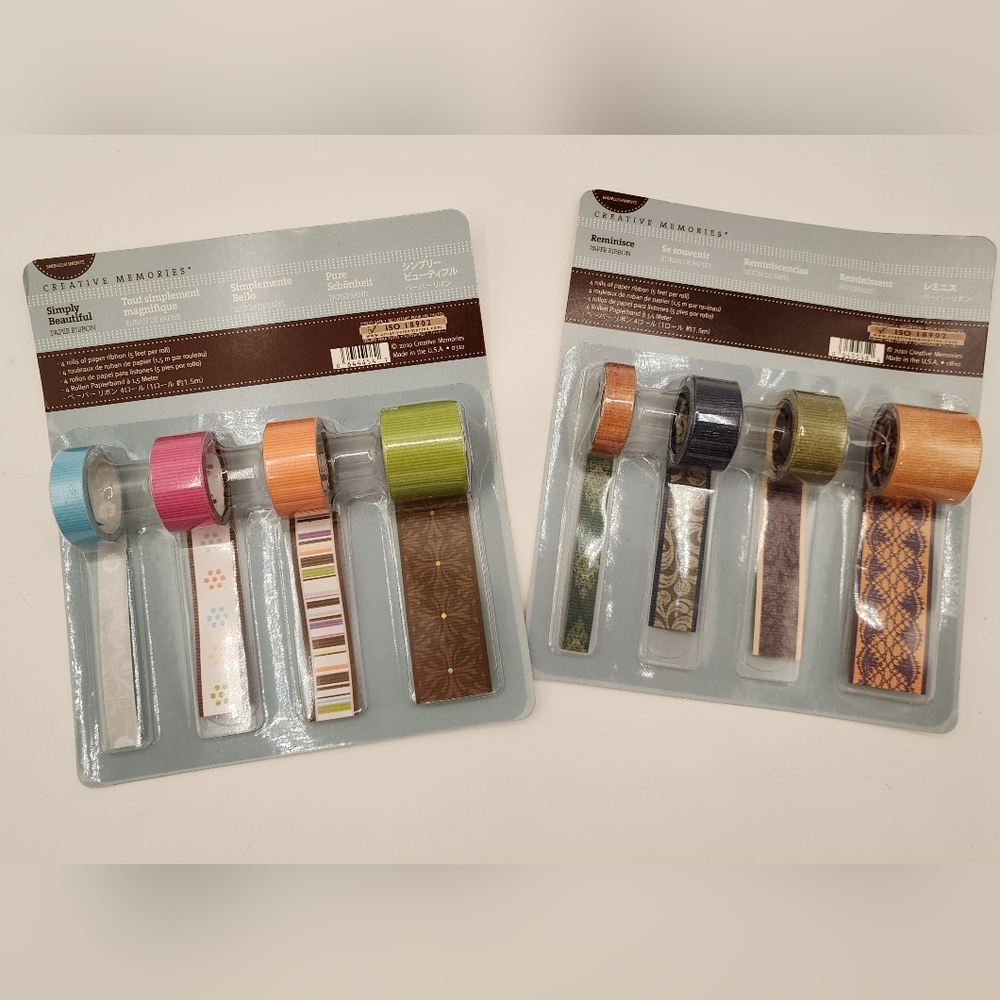 Creative Memories Paper Ribbon - Set Of 2x 4 Packs NWOT
